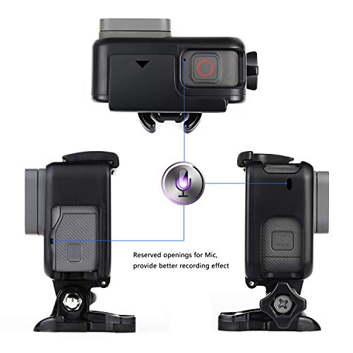 SOONSUN Frame Mount Housing Case Compatible with GoPro Hero 5 6 7 Black, Hero7 Silver, Hero7 White, Hero (2018) Cameras