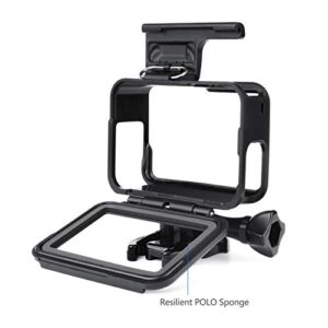 SOONSUN Frame Mount Housing Case Compatible with GoPro Hero 5 6 7 Black, Hero7 Silver, Hero7 White, Hero (2018) Cameras