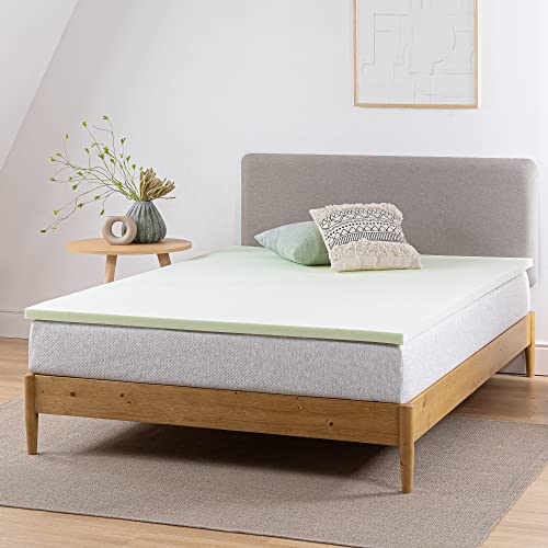 ZINUS 1.5/3/4-inch Green Tea Memory Foam Mattress Topper, Pressure-Relieving Layers, CertiPUR-US Certified, (1.5 in, Queen)