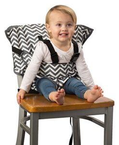 the original easy seat portable high chairs for babies and toddlers - quick, easy, convenient cloth travel high chair - fits in your hand bag for a happier, safer infant/toddler (chevron)