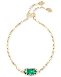 kendra scott elaina link chain bracelet for women, dainty fashion jewelry, 14k gold-plated brass, cat's eye