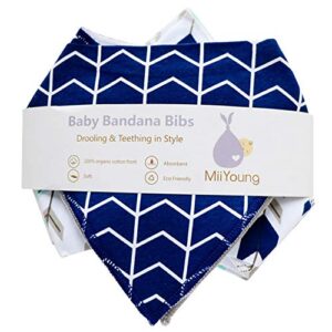 MiiYoung 10-Pack Baby Bandana Drool Bibs for Drooling and Teething Boys Girls