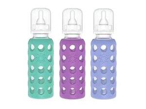 lifefactory 9oz glass baby bottle 3pk (kale/grape/blueberry)