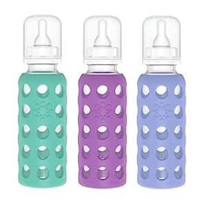 Lifefactory 9oz Glass Baby Bottle 3pk (Kale/Grape/Blueberry)