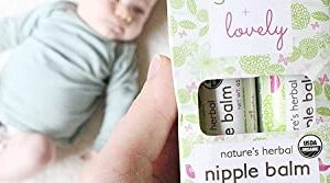 Green+Lovely Nipple Balm Organic Nature's Herbal Breastfeeding Cracked Nipples Soother Nursing Crack Ointment Essential Stick, Silky Calendula Infused, Pregnancy Essential, 2 x 0.5 oz Gift Set