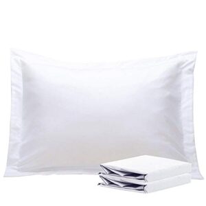 ntbay 100% brushed microfiber standard pillow shams set of 2, super soft and cozy, wrinkle, fade, stain resistant 20x26 inches oxford pillowcases, white