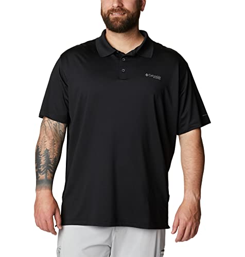 Columbia Men's PFG Skiff Cast Polo Shirt, Breathable, UV Protection Black