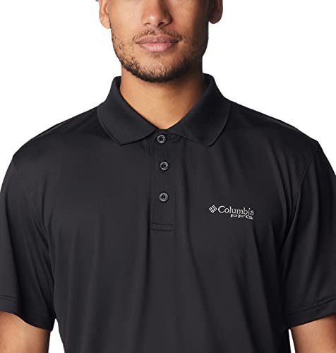 Columbia Men's PFG Skiff Cast Polo Shirt, Breathable, UV Protection Black