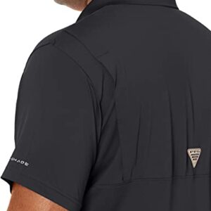 Columbia Men's PFG Skiff Cast Polo Shirt, Breathable, UV Protection Black