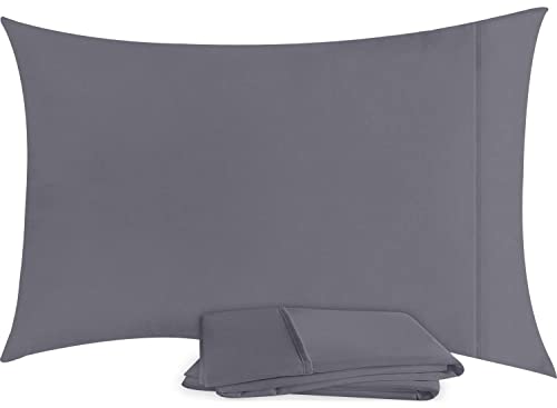 Utopia Bedding Queen Pillowcases - 2 Pack - Envelope Closure - Soft Brushed Microfiber Fabric - Shrinkage and Fade Resistant Pillow Covers Standard Size 20 X 30 Inches (Queen, Grey)