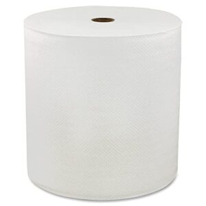 Genuine Joe Solutions Solutions 850' Hardwound Paper Towels, 6 Rolls, 7" x 850 ft, White