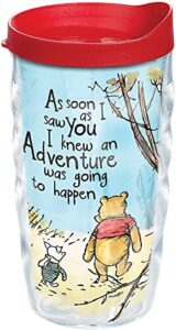 tervis plastic made in usa double walled disney - winnie the pooh adventure insulated tumbler cup keeps drinks cold & hot, 24oz water bottle, lidded