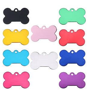 nc 20 pcs pet id tag bone shape double sided dog cat pet name phone number id tag charm personalized, 38mm