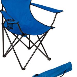 Trademark Innovations Folding Outdoor Beach Camp Chair, 18" L x 31" W x 32" H, Blue