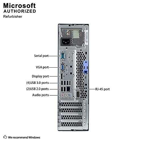 lenovo ThinkCentre M82 SFF Business Desktop Computer, Intel Core i5-3470 Quad-Core Processor 3.6GHz, 16GB RAM, 2TB HDD, DVD RW, USB, WIFI, Windows 10 Professional (Renewed)