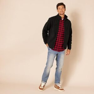 Amazon Essentials Men's Full-Zip Polar Fleece Jacket (Available in Big & Tall), Black, Medium