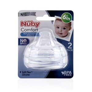 Nuby Comfort 360 Plus Bottle and Trainer Cup Replacement Spout, 2 pack