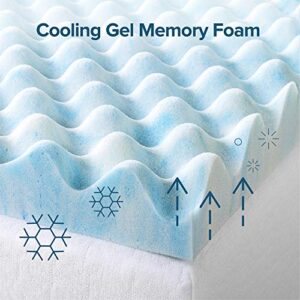 ZINUS 1.5/2/3/4-inch Swirl Gel Cooling Memory Foam Mattress Topper, Cooling Airflow Design, CertiPUR-US Certified (2 in, Queen)