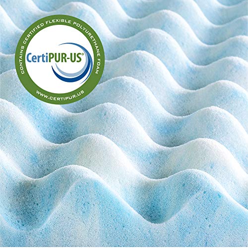 ZINUS 1.5/2/3/4-inch Swirl Gel Cooling Memory Foam Mattress Topper, Cooling Airflow Design, CertiPUR-US Certified (2 in, Queen)