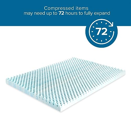 ZINUS 1.5/2/3/4-inch Swirl Gel Cooling Memory Foam Mattress Topper, Cooling Airflow Design, CertiPUR-US Certified (2 in, Queen)