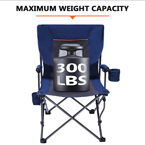 PORTAL Comfortable Portable Lawn Lightweight Foldable Outdoor Camp Chair for Adults, Supports up to 300 lbs, Blue