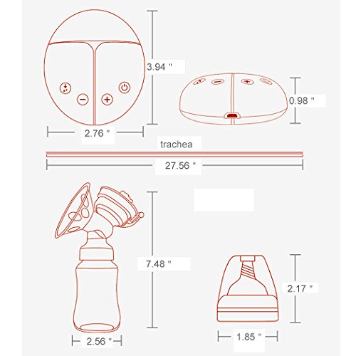 Electric Double Breast Pumps BPA-Free USB Dual Control Milk Suction and Breast Massager Baby Breastfeeding Comfortable Lightweight Postpartum Milk Pump with 150 ml Milk Storage Bottle 2 Modes 9 Speed