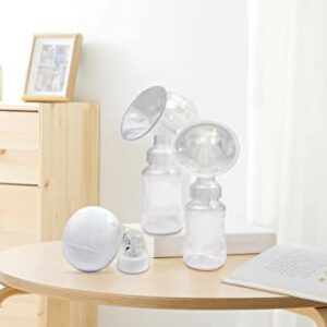 Electric Double Breast Pumps BPA-Free USB Dual Control Milk Suction and Breast Massager Baby Breastfeeding Comfortable Lightweight Postpartum Milk Pump with 150 ml Milk Storage Bottle 2 Modes 9 Speed