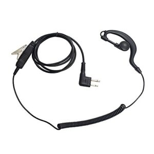 1 pack m head earpiece headset ptt with mic for 2-pin motorola two way radio by bestface