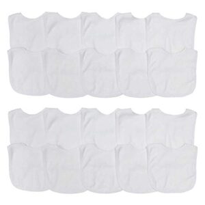 neat solutions 2-ply knit terry solid color feeder bibs in white - 20 pack