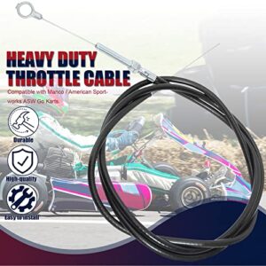 QAZAKY Enhanced 71" inch Throttle Cable 63" inch Long Casing Wire Compatible with Manco ASW 8252-1390 Go Kart Cart Mini Bike Buggy Gokart Scooter Lawn Mower