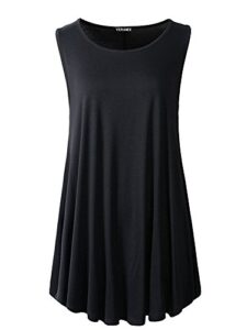 veranee women's sleeveless swing tunic summer floral flare tank top (xxl, black)