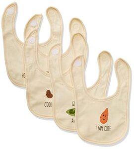 touched by nature unisex baby organic cotton bibs, guacamole, one size