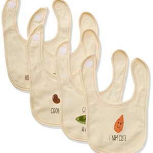 Touched by Nature Unisex Baby Organic Cotton Bibs, Guacamole, One Size