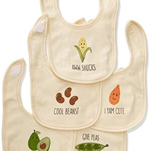 Touched by Nature Unisex Baby Organic Cotton Bibs, Guacamole, One Size