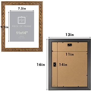 Golden State Art, 11x14 Ornate Finish Photo Frame with White Mat for 8x10 Picture & Real Glass, Color: Bronze