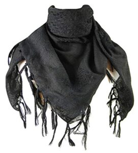 tapp collections premium shemagh head neck scarf - black/black