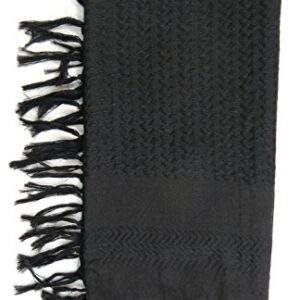 Tapp Collections Premium Shemagh Head Neck Scarf - Black/Black