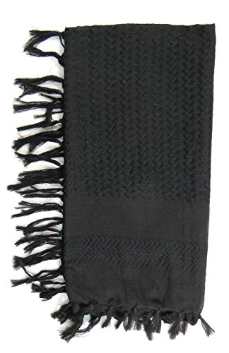 Tapp Collections Premium Shemagh Head Neck Scarf - Black/Black