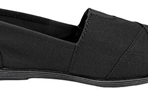 Soda Flat Women Shoes Linen Canvas Slip On Loafers Memory Foam Gel Insoles OBJI-S (All Black, Numeric_11)