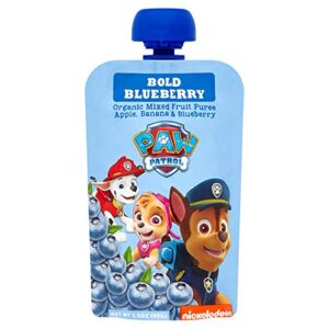 paw patrol bold blueberry organic mixed fruit squeeze pouch, 3.5 ounce (pack of 10)