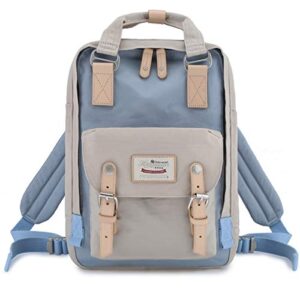 himawari backpack/travel backpack for women 14.9" college vintage waterproof bag ， work backpack for 14inch laptop(him-30#beige & blue)