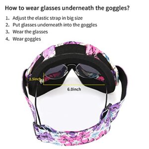 JAMIEWIN Motocross Goggles ATV Dirt Bike Motorcycle UTV MX OTG Offroad Riding Goggles Anti UV Dustproof Anti Fog Racing Skiing Goggles for Men Women Youth Kids