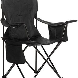 Amazon Basics Folding Padded Outdoor Camping Chair with Carrying Bag - 34 x 20 x 36 Inches, Black