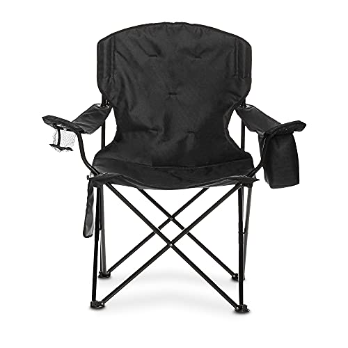 Amazon Basics Folding Padded Outdoor Camping Chair with Carrying Bag - 34 x 20 x 36 Inches, Black