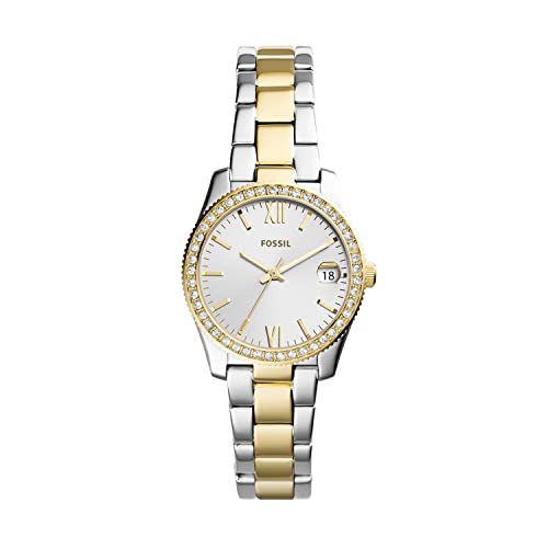 Fossil Women's Scarlette Mini Quartz Stainless Steel Three-Hand Watch, Color: Gold/Silver (Model: ES4319)