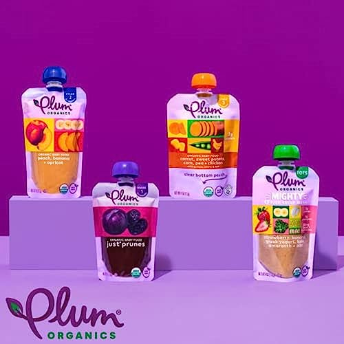 Plum Organics | Stage 1 | Organic Baby Food Meals [4+ Months] | Just Prune | 3.5 Ounce Pouch (Pack Of 6) Packaging May Vary