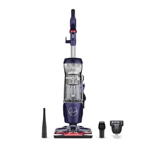 hoover power drive bagless multi floor upright vacuum cleaner with swivel steering, for pet hair, uh74210m, purple