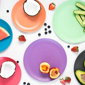 Bobo&Boo Bamboo Kids Plates(7.8inch), Set of 4 Eco Friendly Toddler Plates :: Non Toxic Children’s Dinnerware for Babies & Big Kids :: Mix and Match :: Great Gift for Baby Showers & Birthdays, Coastal