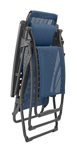 Lafuma Futura Zero Gravity Patio Recliner (Ocean Blue Batyline Canvas) Outdoor Folding Lounge Chair