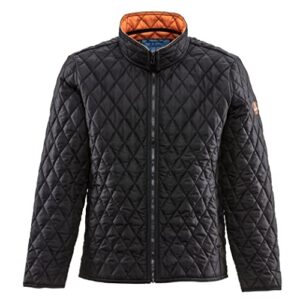 refrigiwear lightweight warm insulated diamond quilted jacket (black, large)